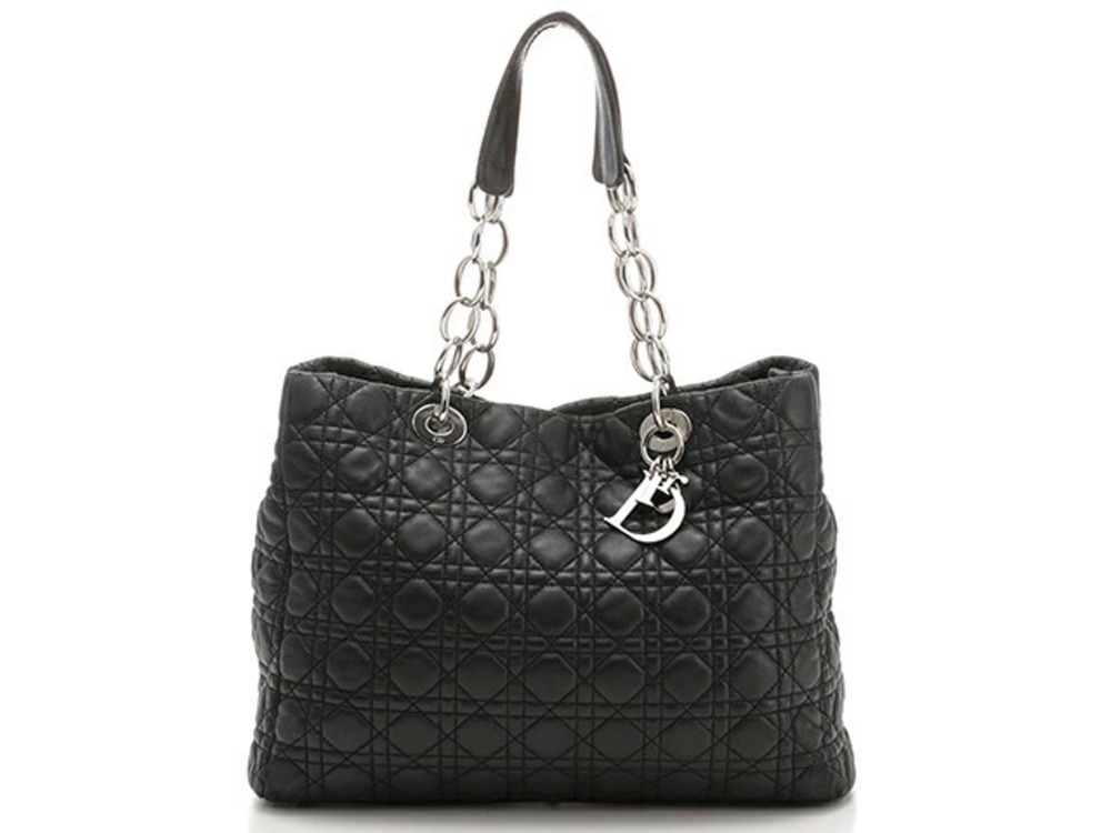 Christian Dior Cannage Tote Bag Black Calfskin SS